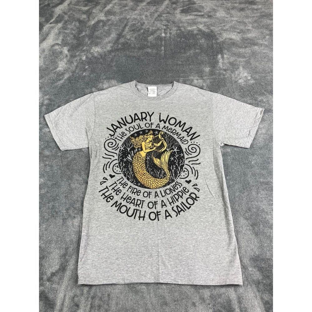Fruit Of The Loom January Woman Women's T-Shirt Size Small Heathered Gray - Picture 1 of 5